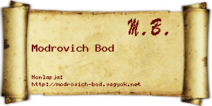 Modrovich Bod névjegykártya